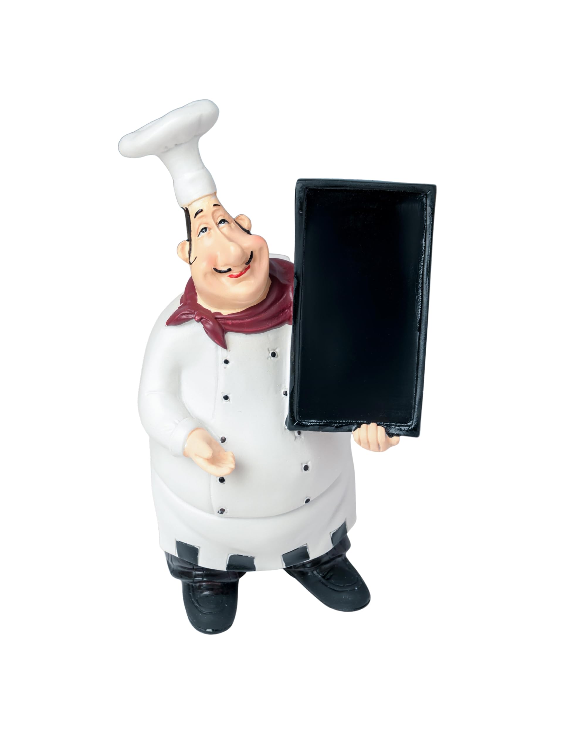 Nestasia Artisanal Multicolor Resin Table Chef Décor Showpiece with Blackboard for Dining Table, Centre Table, Kitchen Rack, Home Decor | Smooth Finish, Perfect for Gifting (9.2 Inch), Home Decor