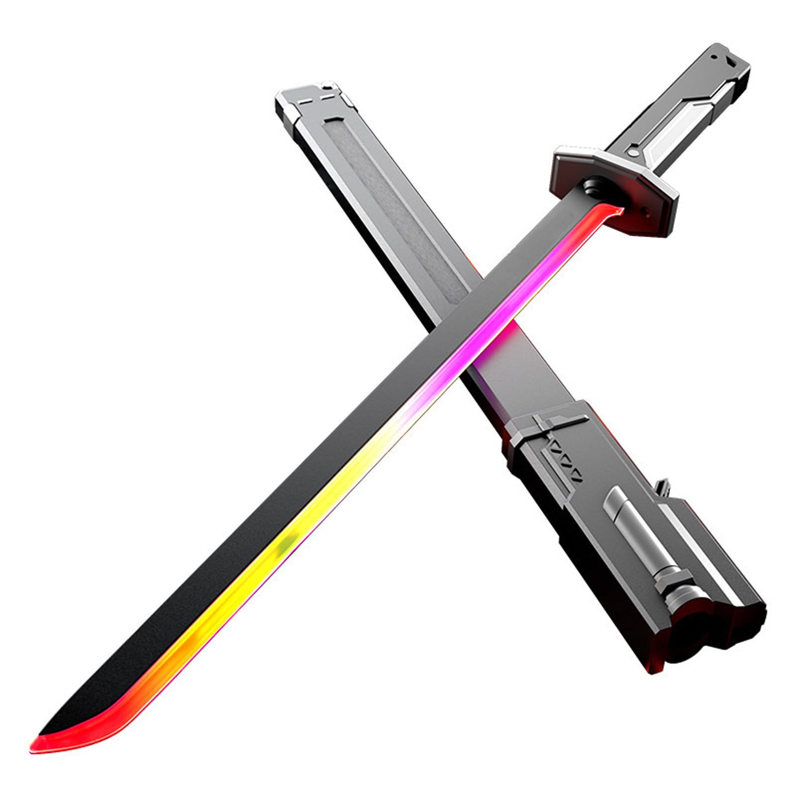 Denash Spark Sword, Lama Spark da 30,7" con Luci e Suoni Multicolore Lampeggianti, Spada Illuminata Portatile con Fodero per Cosplay e Display