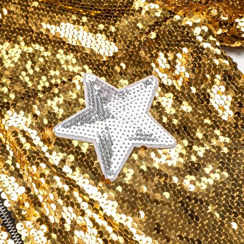 Image of LOLANTA Girls Sequin Jacket, Long Sleeve Kids Bomber Coats with Pockets, Spring Fall Outfits for 4-15 Years