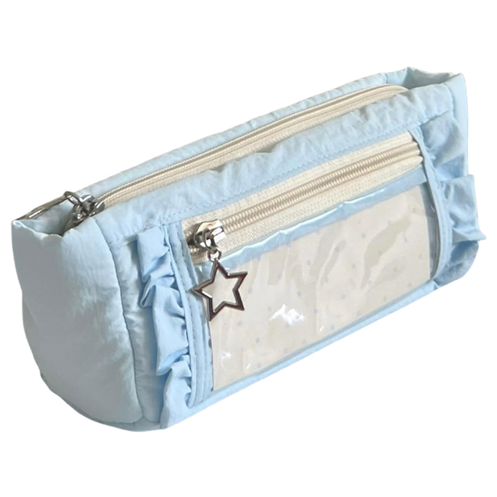 Cute Clear Window Lace Large Capacity Star Zipper for