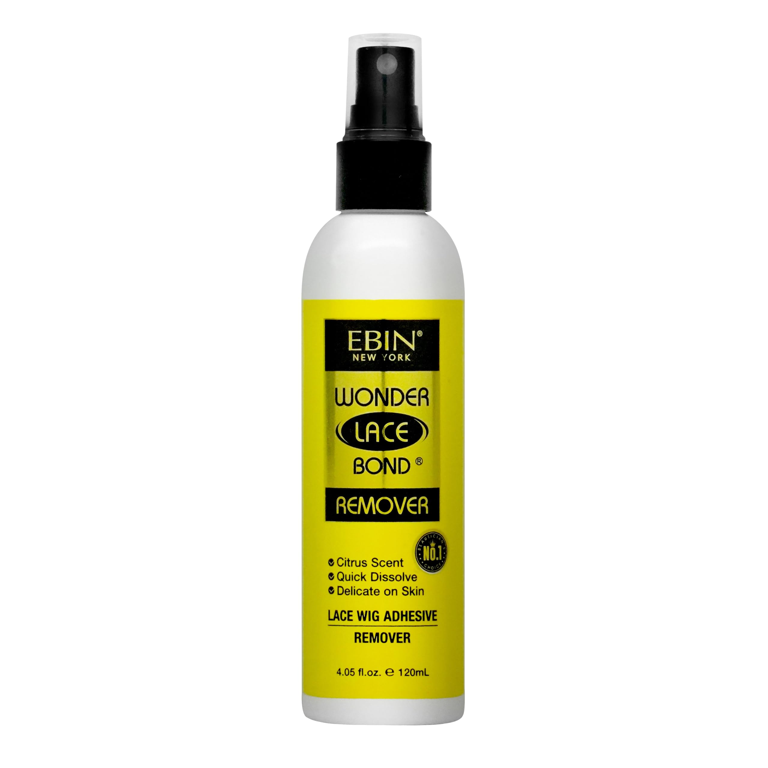 Wig Adhesive Remover Spray Original - 4.05 fl.oz./120ml Gently removes Wig Glue and Tape adhesives Quickly and Safely. Gentle on Skin, with a Mist Pump and Nozzle Cap for Easy