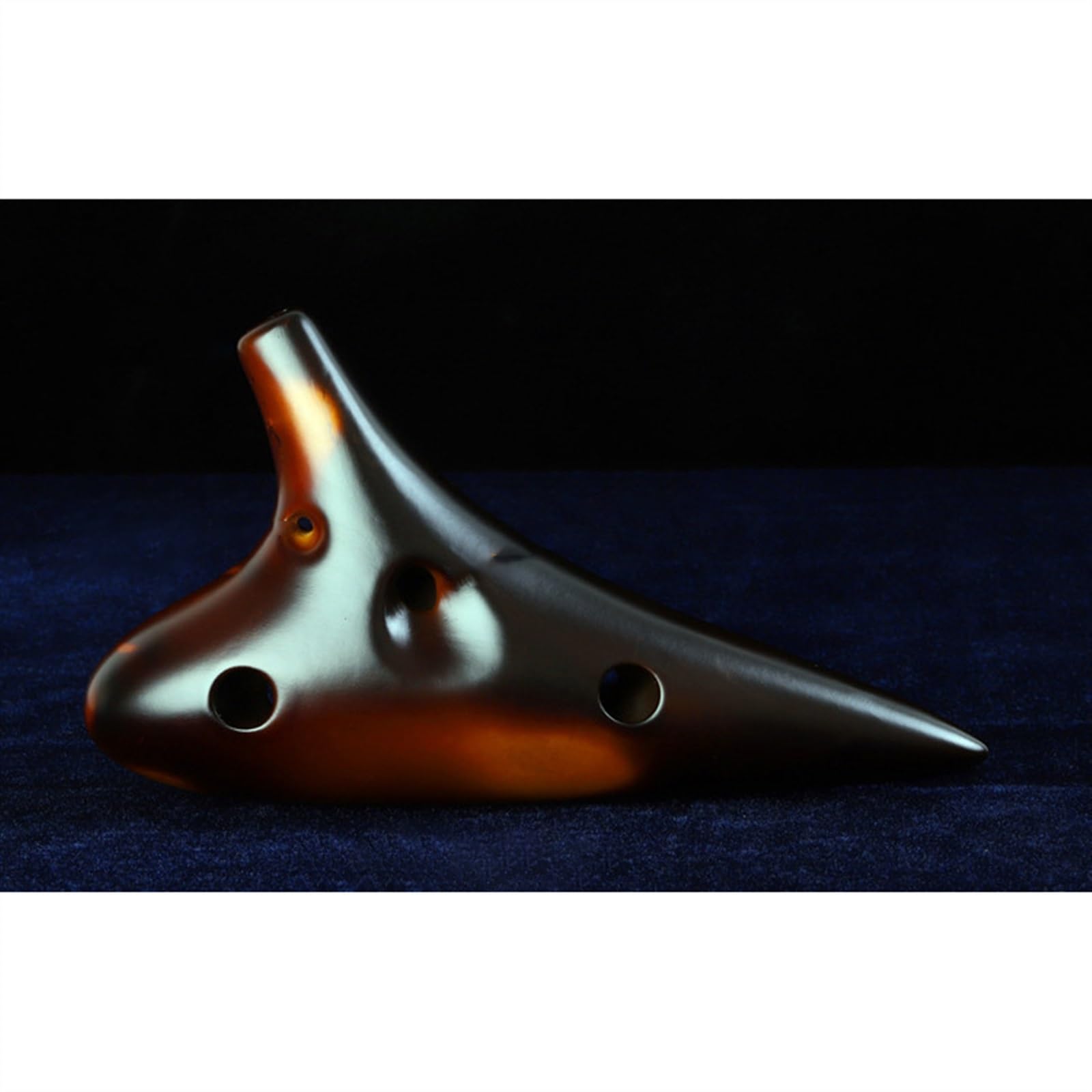 Ocarina Gialla Affumicata 12 Fori Chiave Do Contralto AC Strumento Musicale Etnico In Ceramica