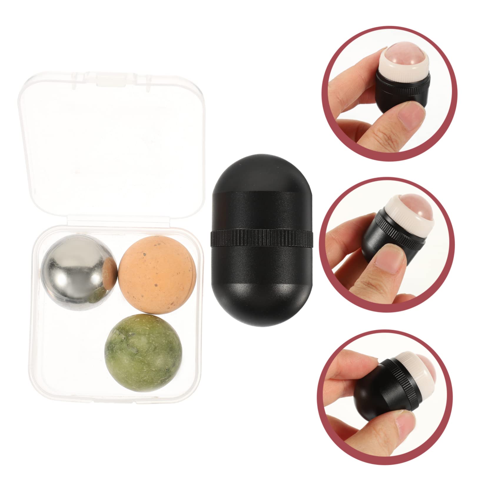 FRCOLOR 2 Juegos De Rodillos Faciales Portátiles De Jade: Herramienta Gua Sha Antienvejecimiento Accesorios Para El Cuidado De La Piel