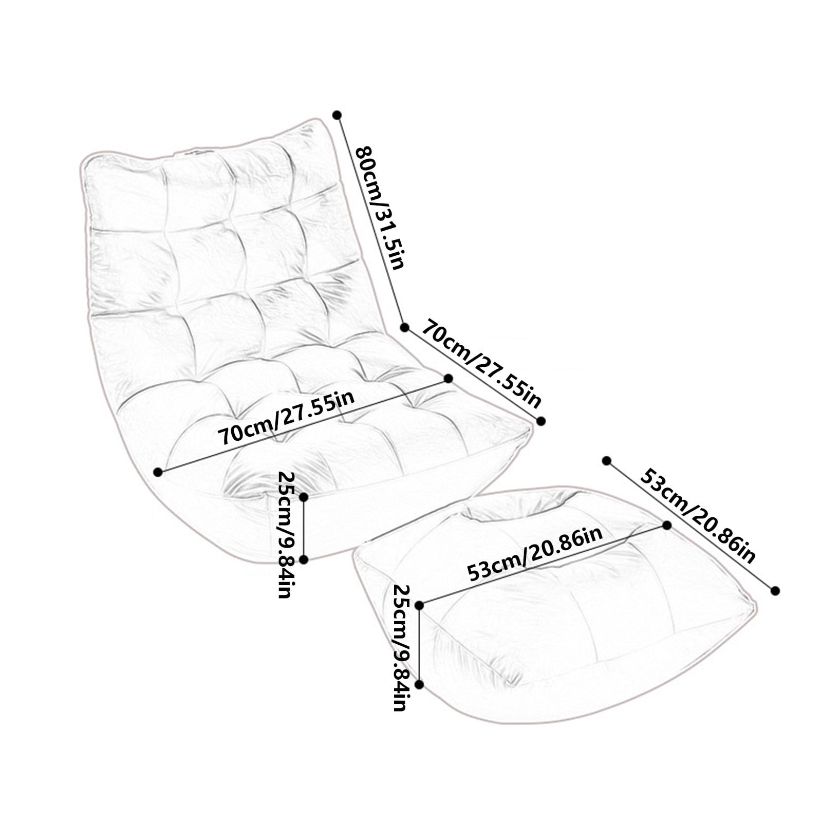 Technik-Stoff Sitzsack mit Tragegriff, Kompaktes Sitzmöbel aus einem Stück für Wohnzimmer & Schlafzimmer(Color:Sonnengelb)