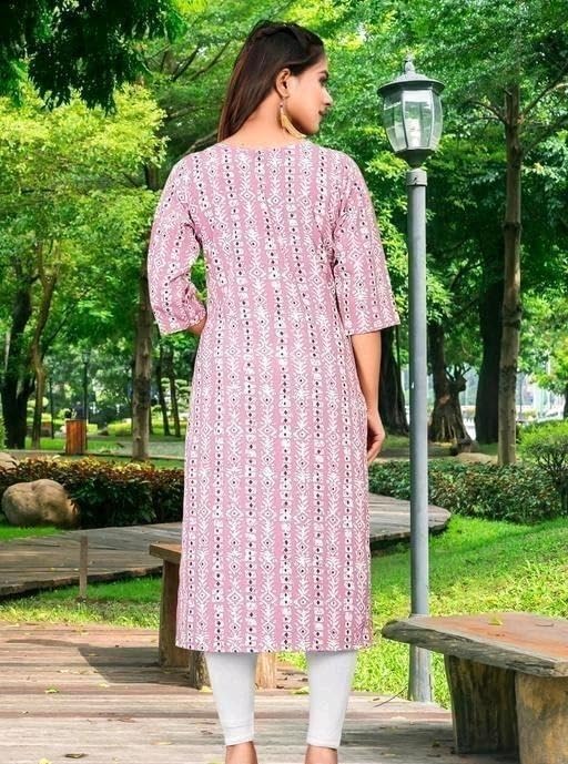 Image of Ronika Embroidery Women Ethnic Kurti Fabric with Printed Pattern for Regular Use