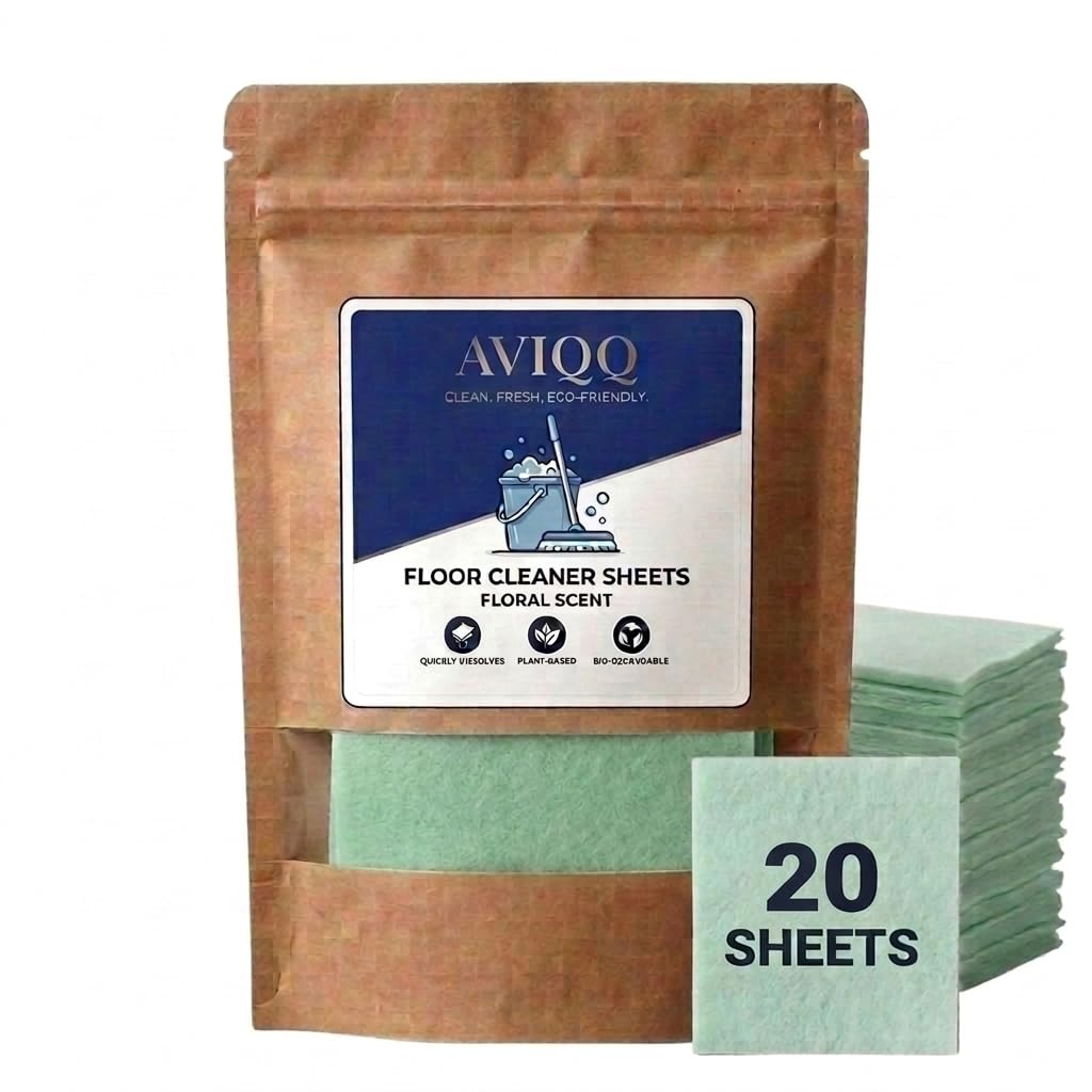 Floor Cleaner Sheets (20 Count/Up to 40 Mopping Sessions) | Travel-Friendly Plant-Based Mopping Strips | Eco-Friendly, Pet-Safe & Non-Toxic | Fresh Floral Scent for Marble, Tiles & All Floors-image-38