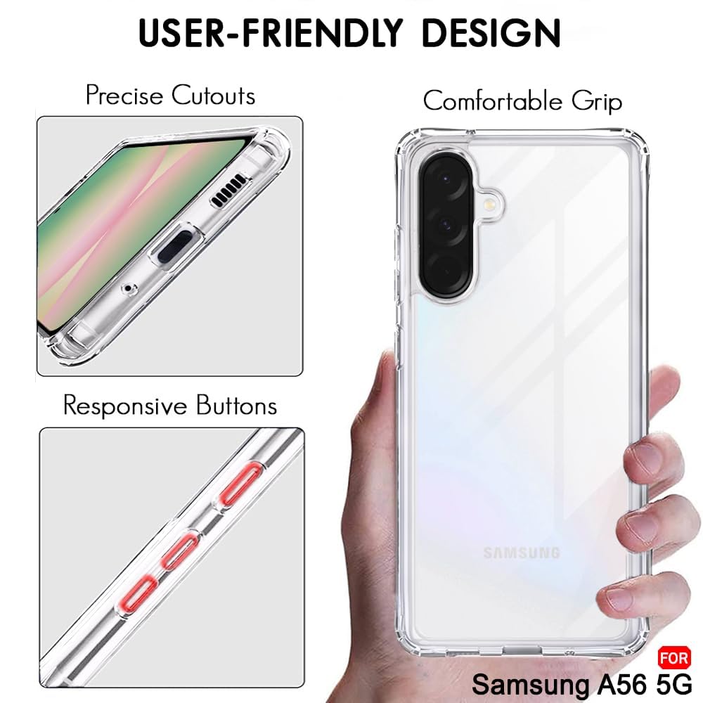 TOUCCH Samsung A56 Hard Silicone Case (Transparent) | Shock Proof Scratch-Resistance Design & Camera Protection | Premium Slim Back Cover for Samsung A56 | Clear Polycarbonate+TPU - Transparent offers donot miss 6 TOUCCH Samsung A56 Hard Silicone Case (Transparent) | Shock Proof Scratch-Resistance Design & Camera Protection | Premium Slim Back Cover for Samsung A56 | Clear Polycarbonate+TPU - Transparent offers donot miss