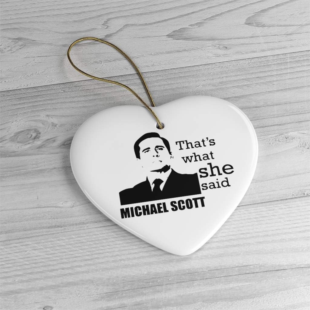 The Office Themed Christmas Ornaments, Dwight Schrute, Michael Scott (Michael Scott That's What She Said Ornament, The Office Themed Christmas Decoration (Heart)) image 2