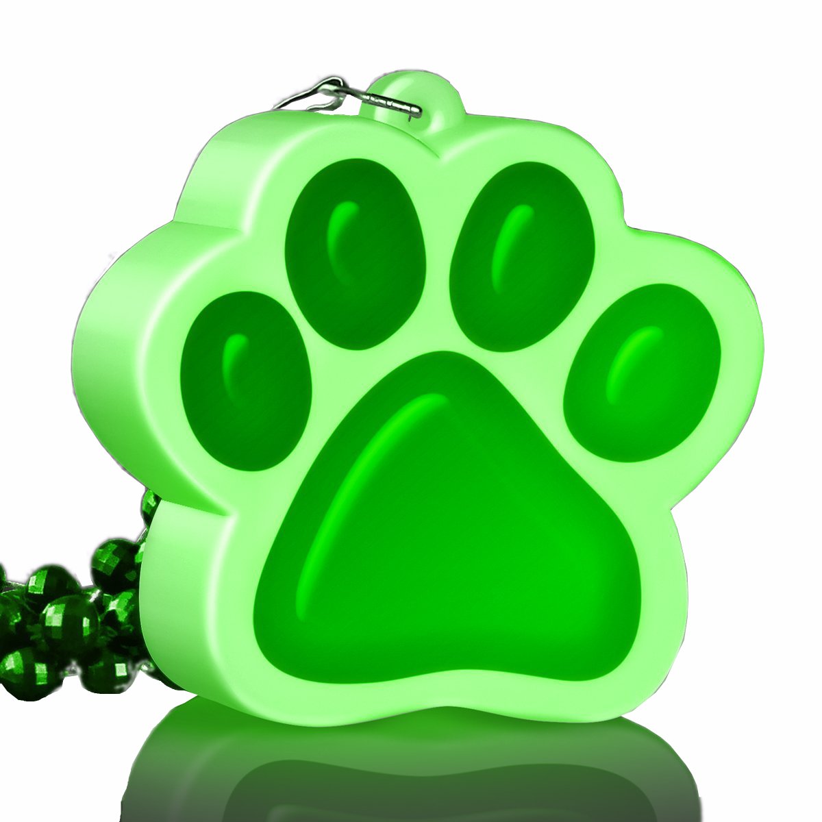 blinkee Light Up Green Paw Print Charm Necklace