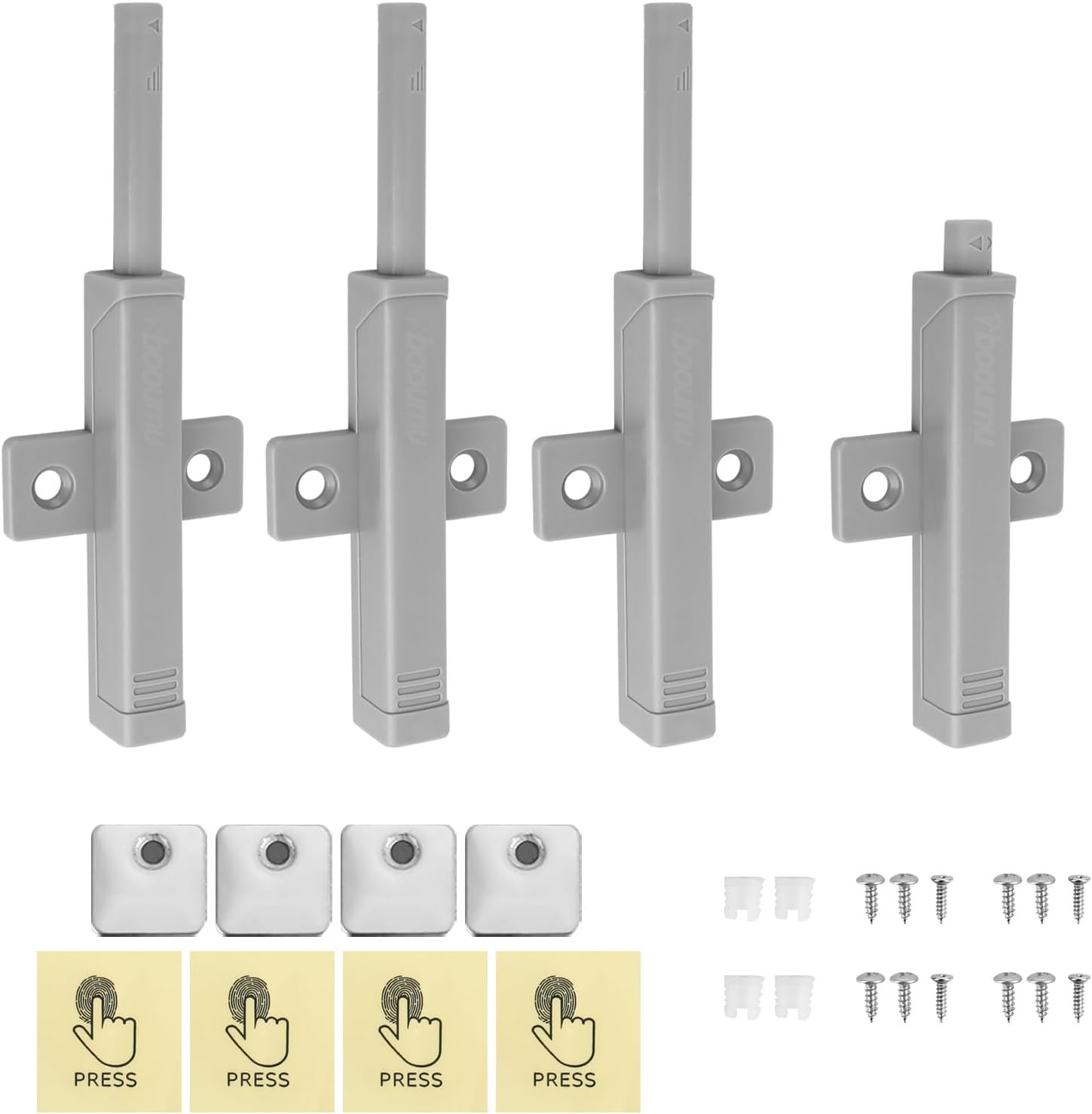 4Pack Push to Open Door Catches CTDMJ Push Open Door Latch Magnetic Door Push Opener Catch Heavy Duty Push Door Catch Push Latch Drawer Wardrobe Doors Push Closure Closer for Cabinet Wardrobe Door