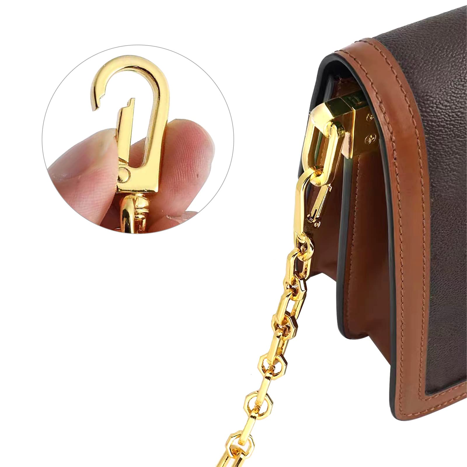 jiesinlov Cadena para bolso Correa para bolso de mano Correa cruzada de repuesto para bolso de hombro con cadena dorada y hebillas metálicas(E120CM)
