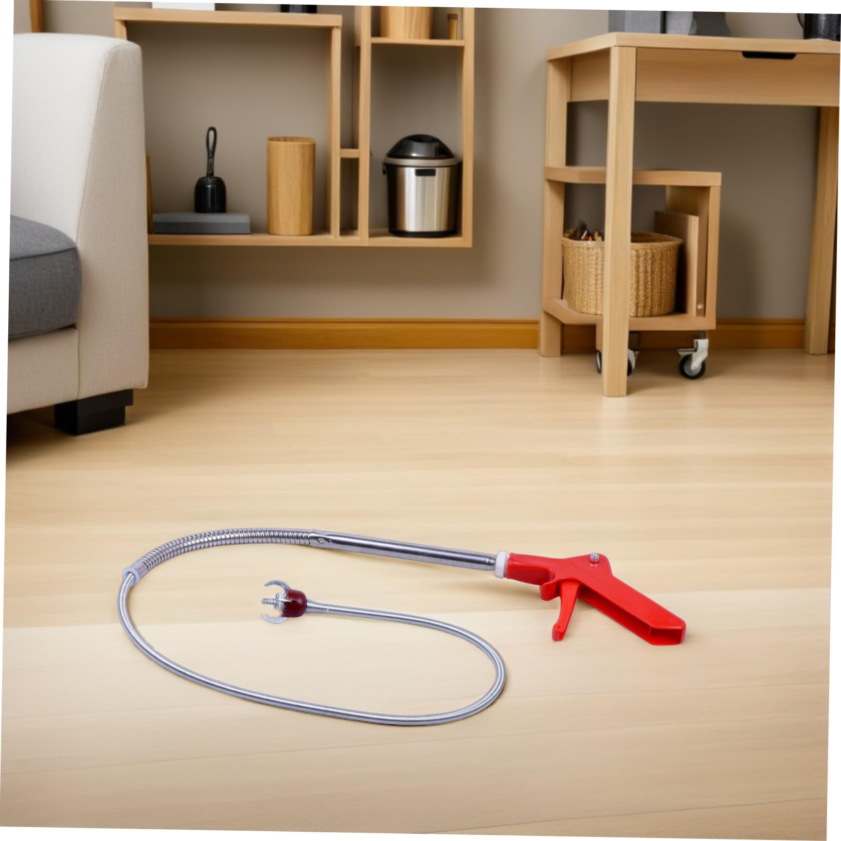 SECFOU Outil Déboucheur de Canalisation 130cm en Acier Inoxydable 4 Griffes pour Nettoyage et Débouchage des Éviers et Toilettes Cuisine