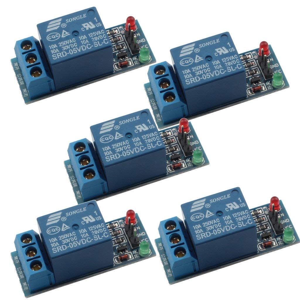 REES52 5 PCS 5v Relay Module for Arduino ARM PIC AVR MCU 5V Indicator Light LED 1 Channel Relay Module Works with Official Arduino Boards (B07L8Y93MG) Amazon Price History, Amazon Price Tracker