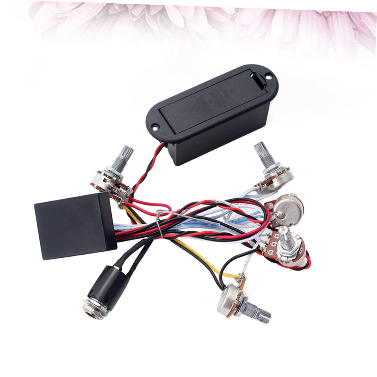 FAVOMOTO 3 Band Eq Preamp Circuit Bass Guitar Tone Control Harness Pre-wired Pickup Set for Active Pickups Volume and Tone Knobs