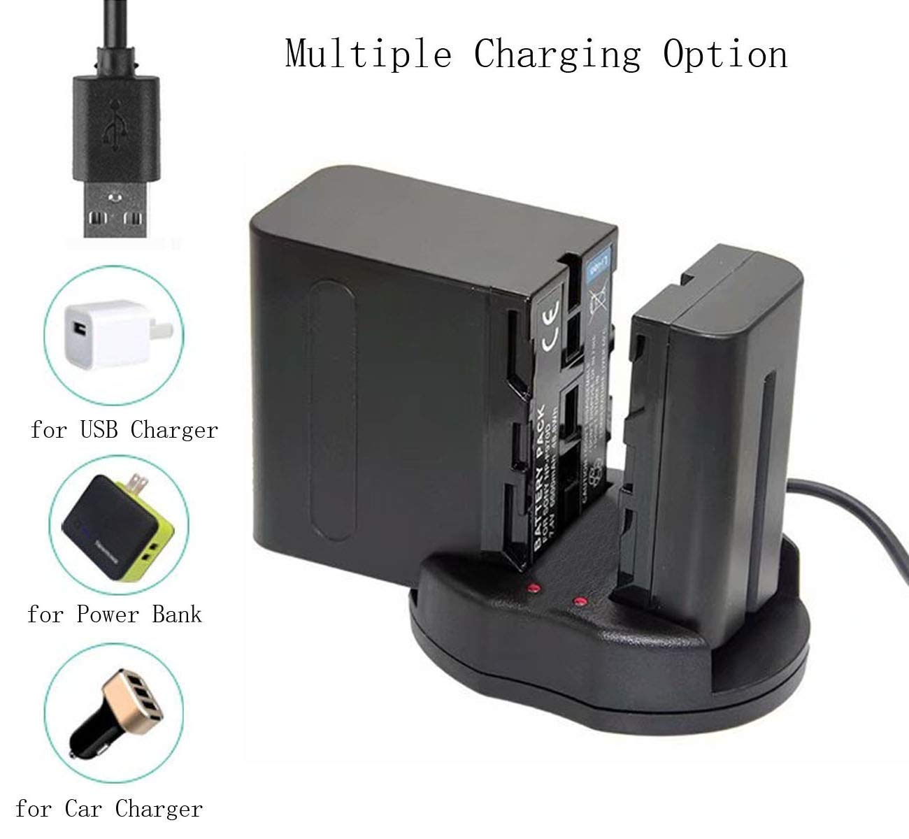 DSTE® 2x NP-FM500H Rechargeable Li-ion Battery For Sony A200 A300 A350 - Foto 3