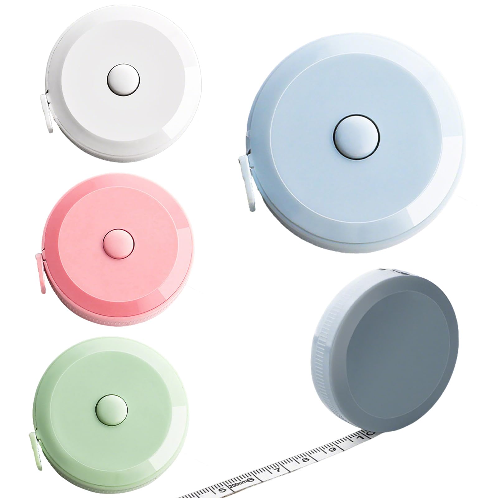 KinetiCore 4 Pack Retractable Measuring Tapes, Dual-Sided 150cm/60inch Soft Tape Measure, Portable Flexible Sewing Tape for Tailor, Craft, Clothing, Body Measurement & Fitness Tracking