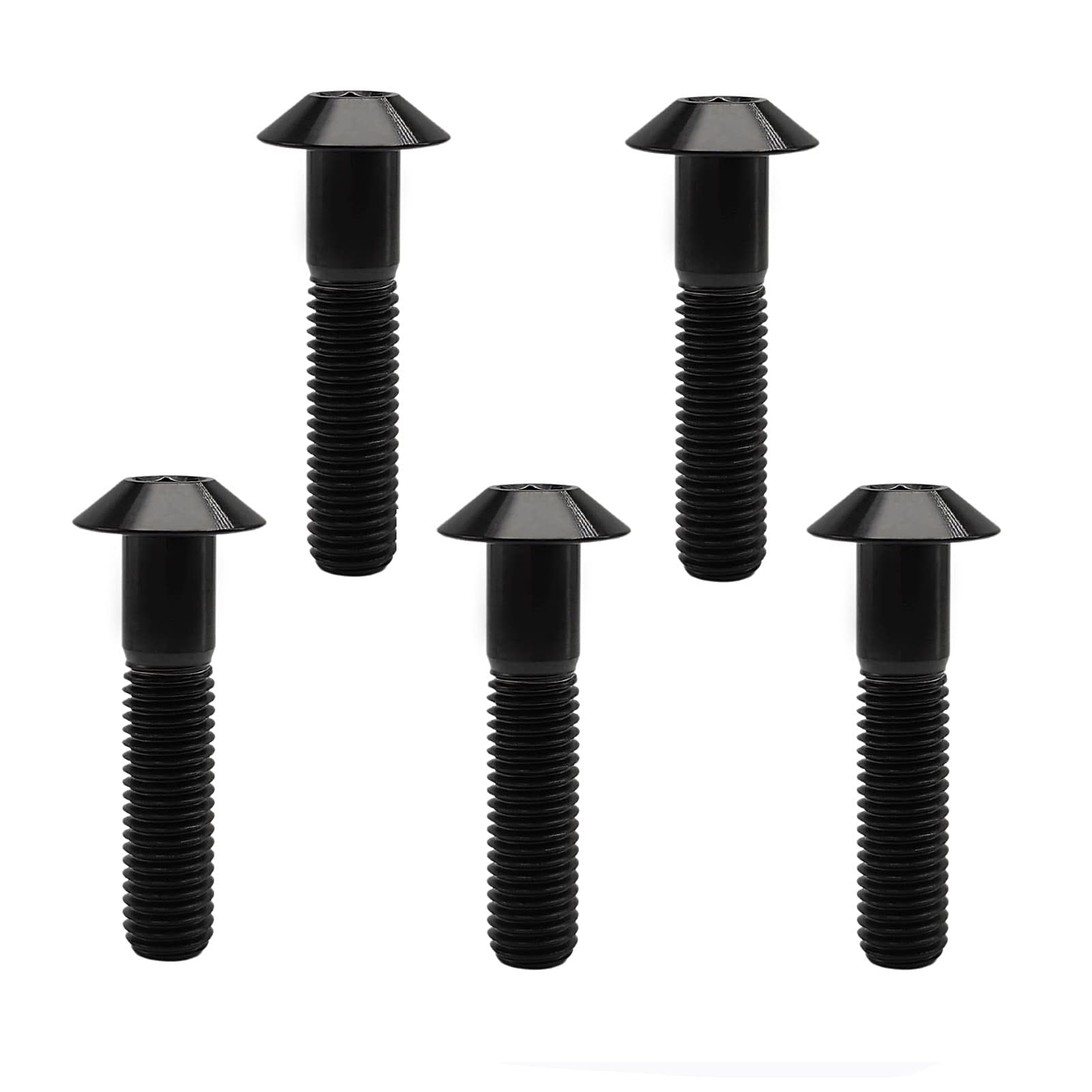 RISON Titanium M6x40mm Button Umbrella Socket Head Bolt Titanium Umbrella Screw Black Titanium Dome Head Bolt for Bicycle Motorcycle Pack of 5 — image 1