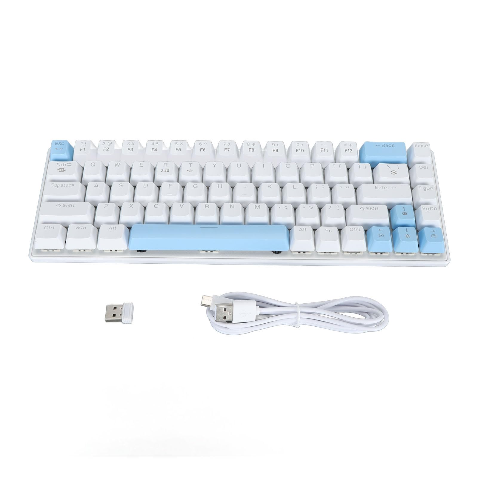 KIMISS Alta Compatibilidad 61 Teclas Mecánicas Interruptores Azul Interruptores BT5.0 USB C RGB Teclado de Juego de Retroiluminación para Teléfonos Inteligentes Capatales de Juegos de Alto (#1)