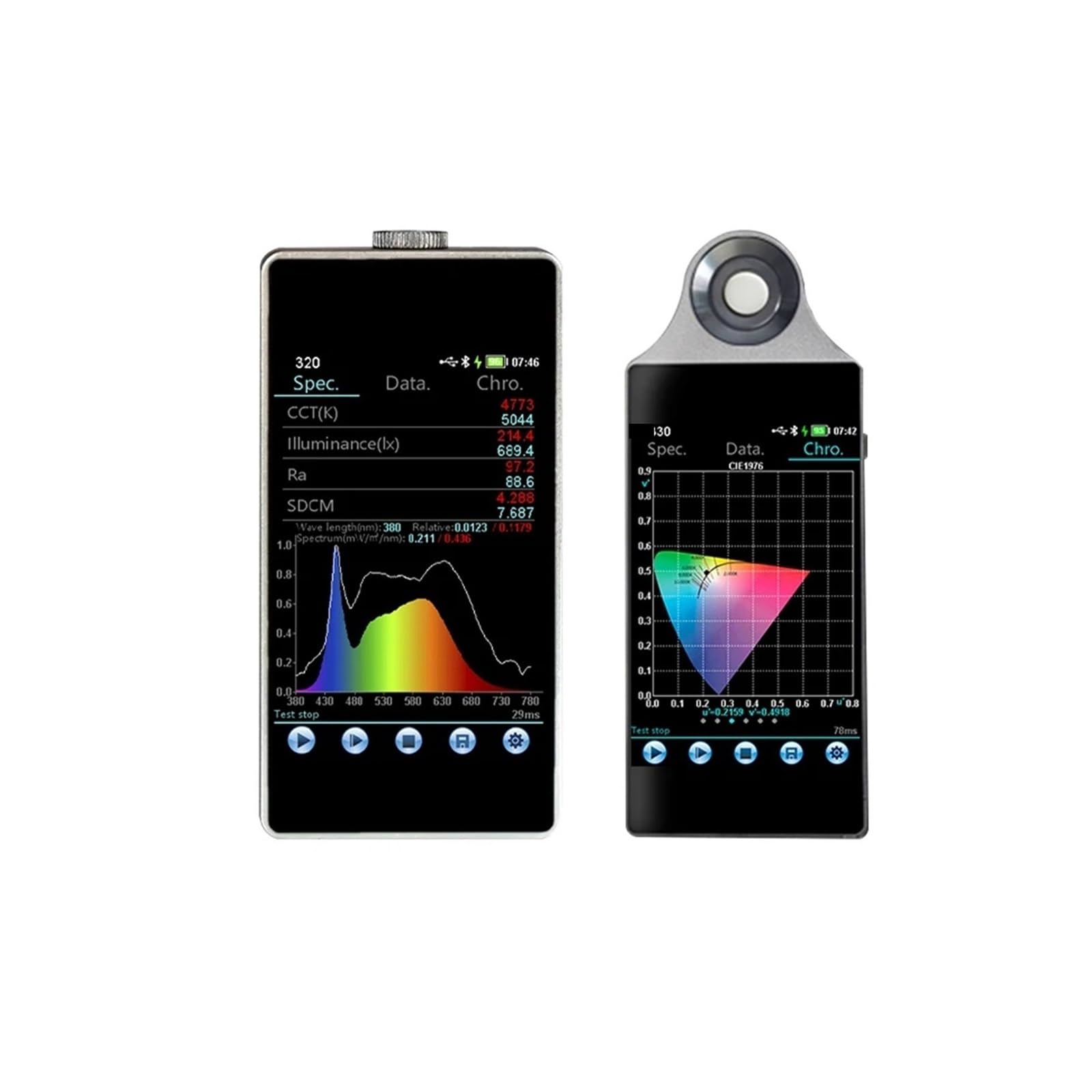 Espectrofotómetro, Espectrómetro De Luz Portátil HP320, Medidor Lux CCT CRI 380-780nm For Medición Del Índice Reproducción Cromática Temperatura Color