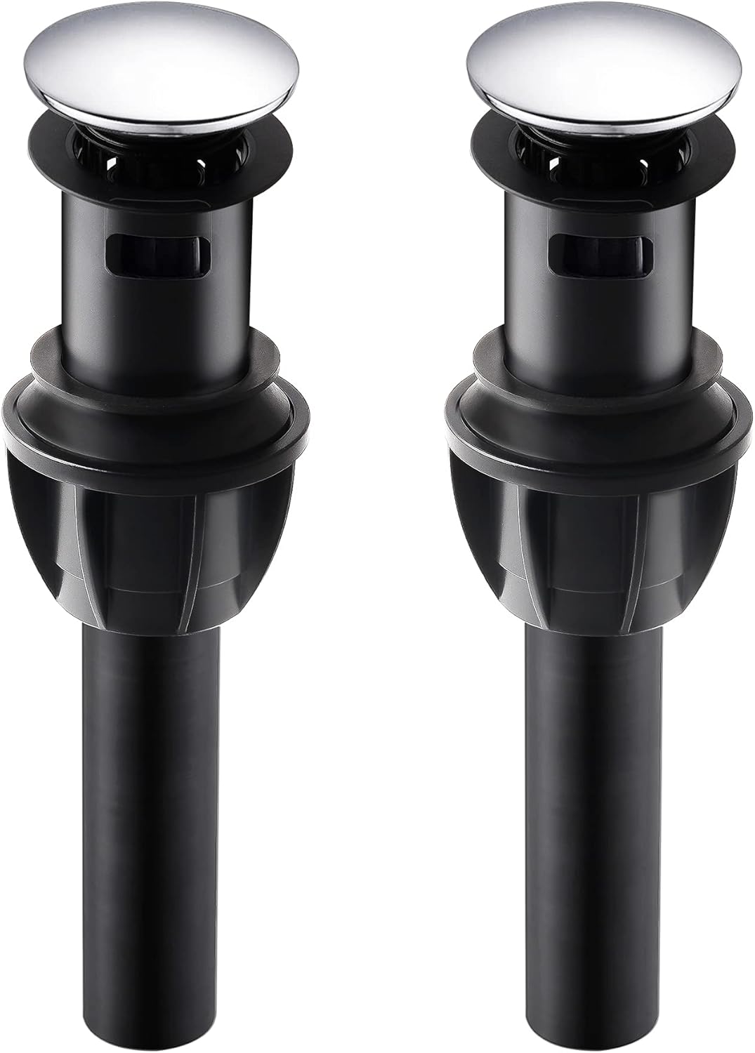 Hibbent 2 Pack Push and Seal Popup Drain Stopper with Overflow