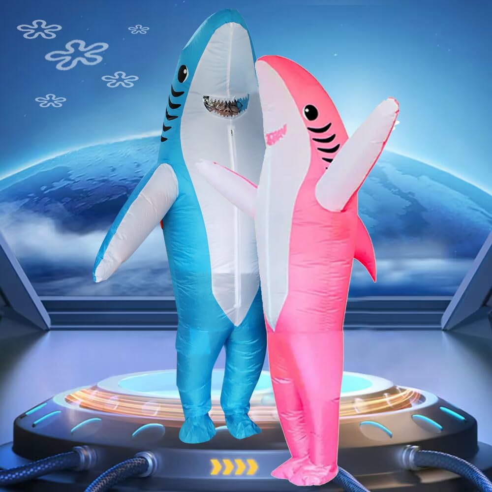 FXICH -Disfraz de tiburón inflable para persona adulta, para Halloween, carnaval, fiestas