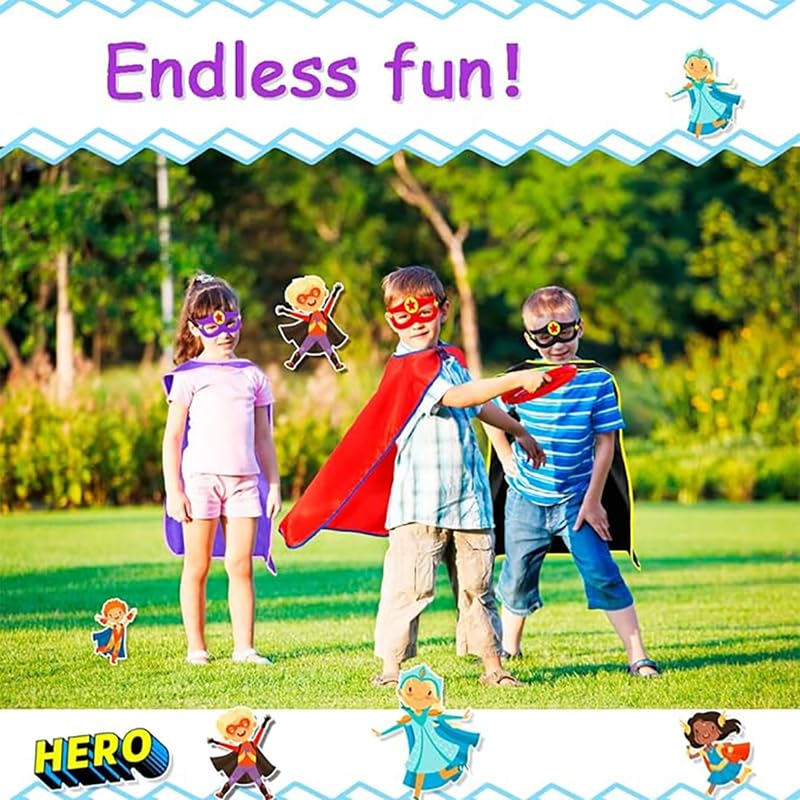 Image of Capes and mask set for kids Birthday party super hero theme return Gift age 3-10 years