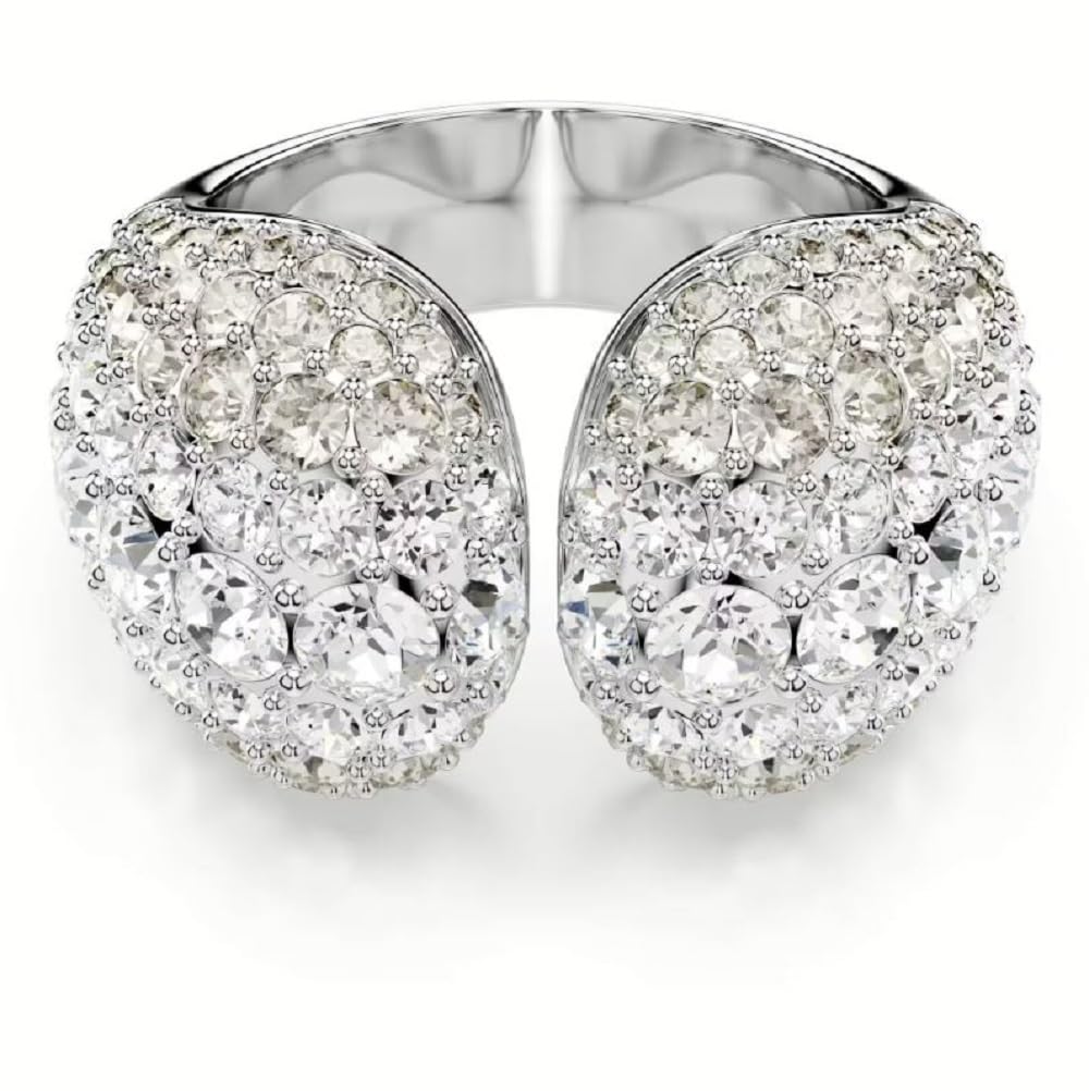 SwarovskiSublima Rhodium Plated Round Cut Cocktail Ring for Women, Size 60, White