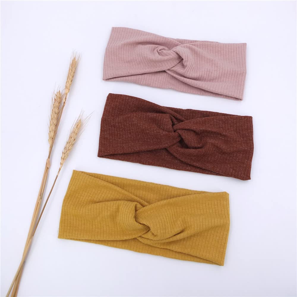 8pcs Baby Headband Soft Stretchy Hairband Hair Bow Elastic for Toddler Baby Girls Newborn Infant Kids Turban Headbands (Cross Headband Taupe) - Image 2