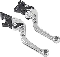 Alavanca de Freio de Embreagem de Motocicleta de Liga de Alumínio de Grau Superior para Melhorar a Segurança de Condução Adequada para Bicicletas (Branco prateado)