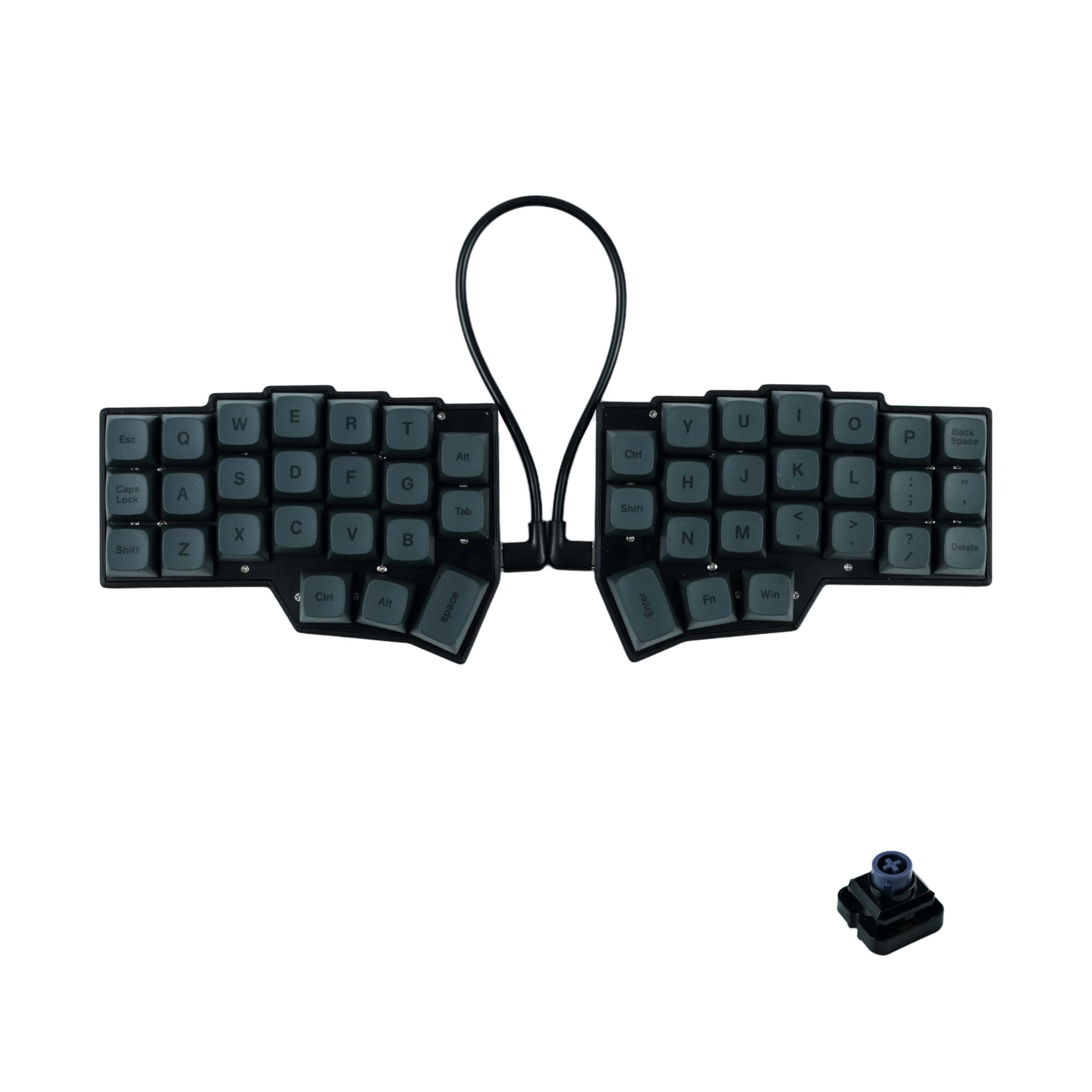 Ergonomic Split Capacitive Keyboard, Topre-Style Electrostatic Switches, Compact 36-Key Corne 40% Layout, VIAL Fully Programmable Wired Keyboard for Typist, Coders & Office Workers (35g Black)-image-30