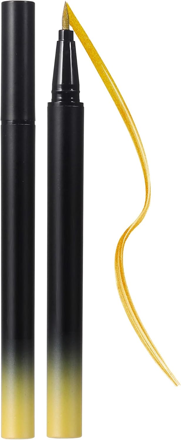 Vawolecy Flash Color Eyeliner, Double Head Liquid Eyeliner, 2-in-1 oogschaduw, sterk gepigmenteerde, intense kleur, waterdichte oogmake-up met ultrafijne punt, metallic multireflex-afwerking, 06#