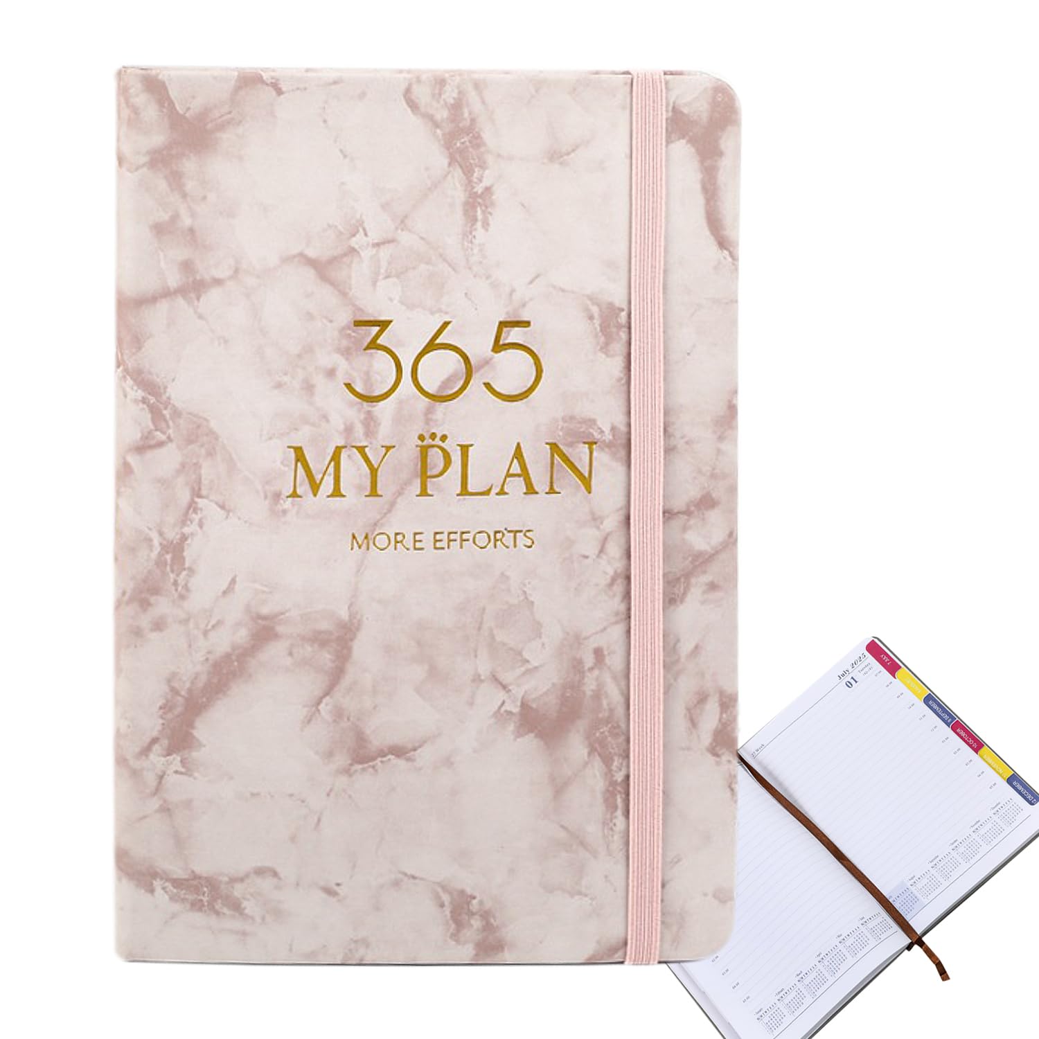 QUEENADA Hardcover Notebook- 365-day Premium Thick Paper Diary Notebook, Suitable for office, School, Home, Business Writing, and Note-Taking(Light Brown)