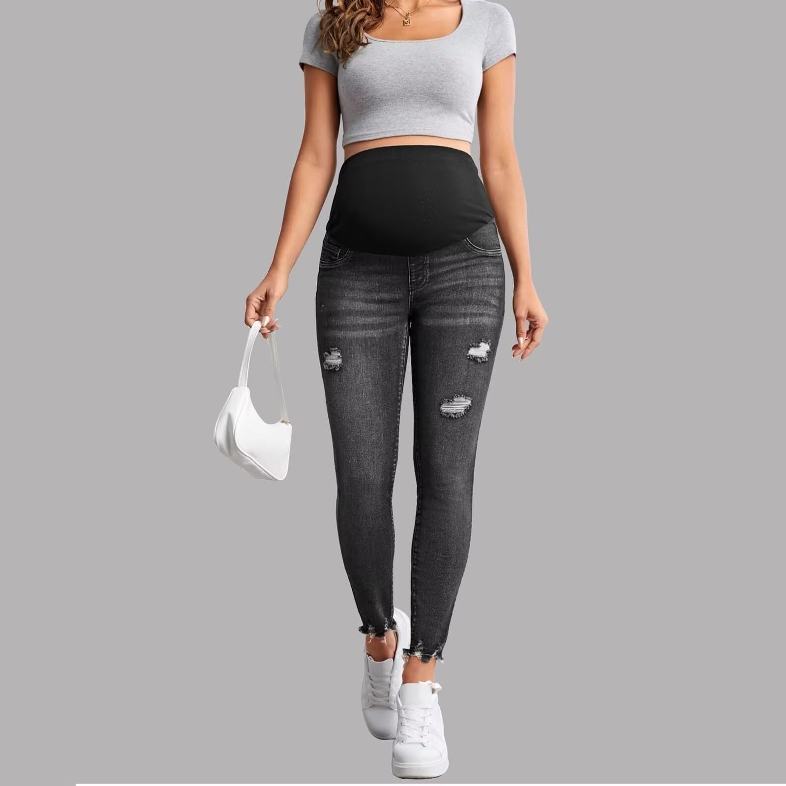 Jeans Skinny Jeans,FüR Schwangere Schwangerschafts Jeans, Lang Umstandshose Jeans,Hose Destroyed Jeans,Maternity Jean,Denim Leggings,FüR Umstands Jeans