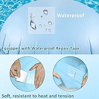 Vista 4 de 2 almohadas de piscina para piscinas sobre el suelo, 4 pies de diámetro, almohada de aire de piscina resistente de 0.016 in de grosor para cierre