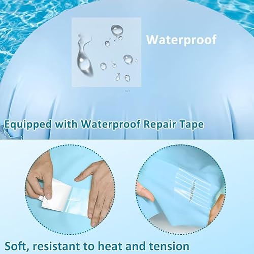 Miniatura 6 de 2 almohadas de piscina para piscinas sobre el suelo, 4 pies de diámetro, almohada de aire de piscina resistente de 0.016 in de grosor para cierre de