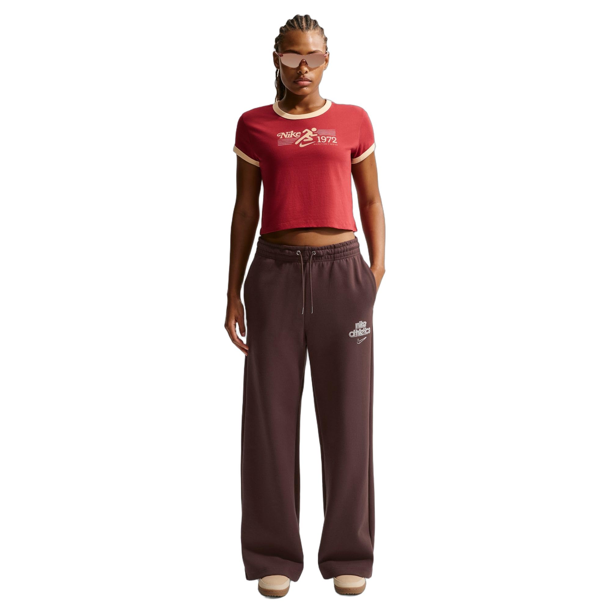 Nike - Nike Sportswear Phoenix Fleece Hose mit Hohem Taillenbund und Weitem Bein für Damen, Pantaloni Donna