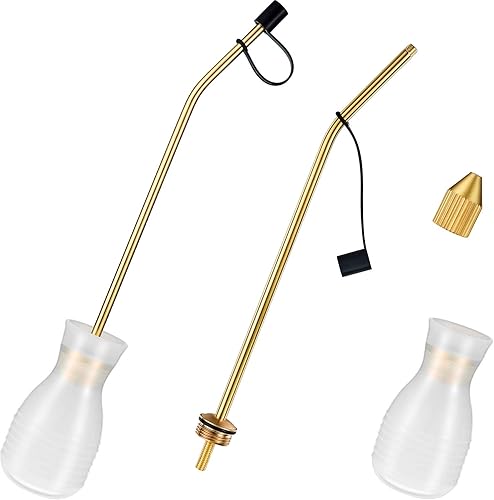 Bombilla aplicadora de jardín con tubo largo de cobre para jardinería orgánica y suministros agrícolas 2 paquetes