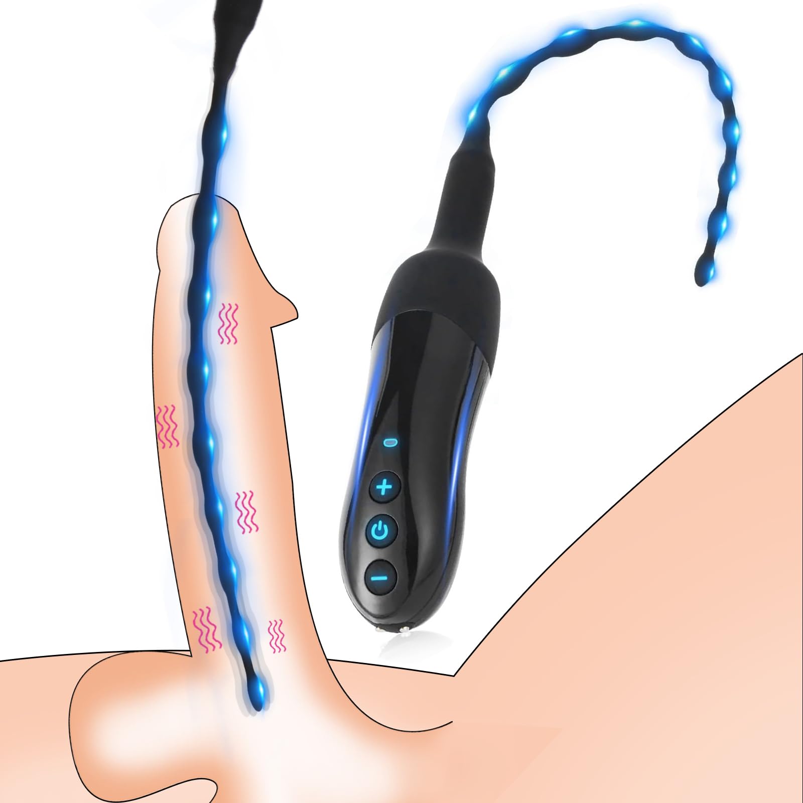 Dilatazioni Uretrali Vibranti per Uomo, Plug Pene con Stimolazione del Glande, 20 Modalità, Uretrali Dilatatore Principianti, Giocattolo Sessuale per Masturbazione sonde per Uomini e Coppie (Nero)