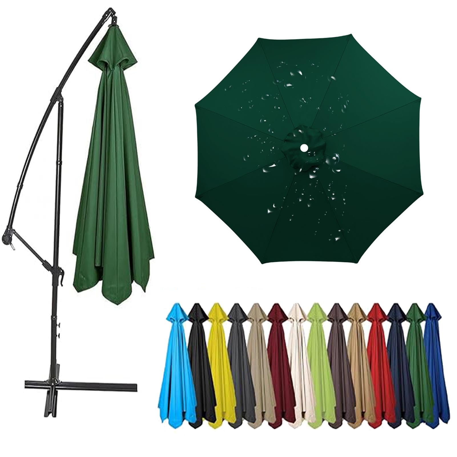 Zapasowy baldachim dla 2. 4,0 m parasol wspornikowy, ochrona przed promieniowaniem UV, 50, wiatroszczelny pokrowiec na parasol ogrodowy, 6 i 8 rozpórków, kompatybilny baldachim zewnętrzny na podwórko