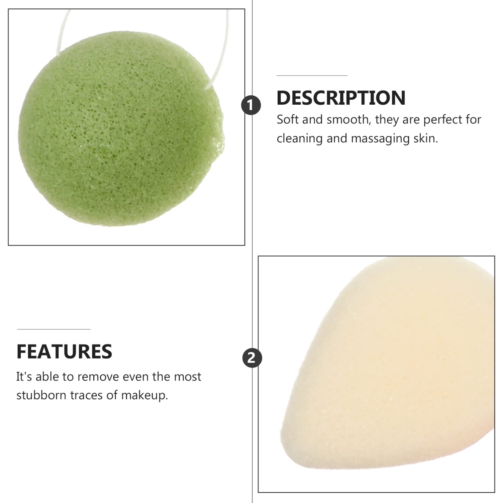 FRCOLOR Spülschwamm Stück Gesichtsreinigung Gesicht Puff Make- Up- Entfernungsschwamm Reinigungs- Peeling- Schwamm Schwamm Wiederverwendbares Make- up Schwämme