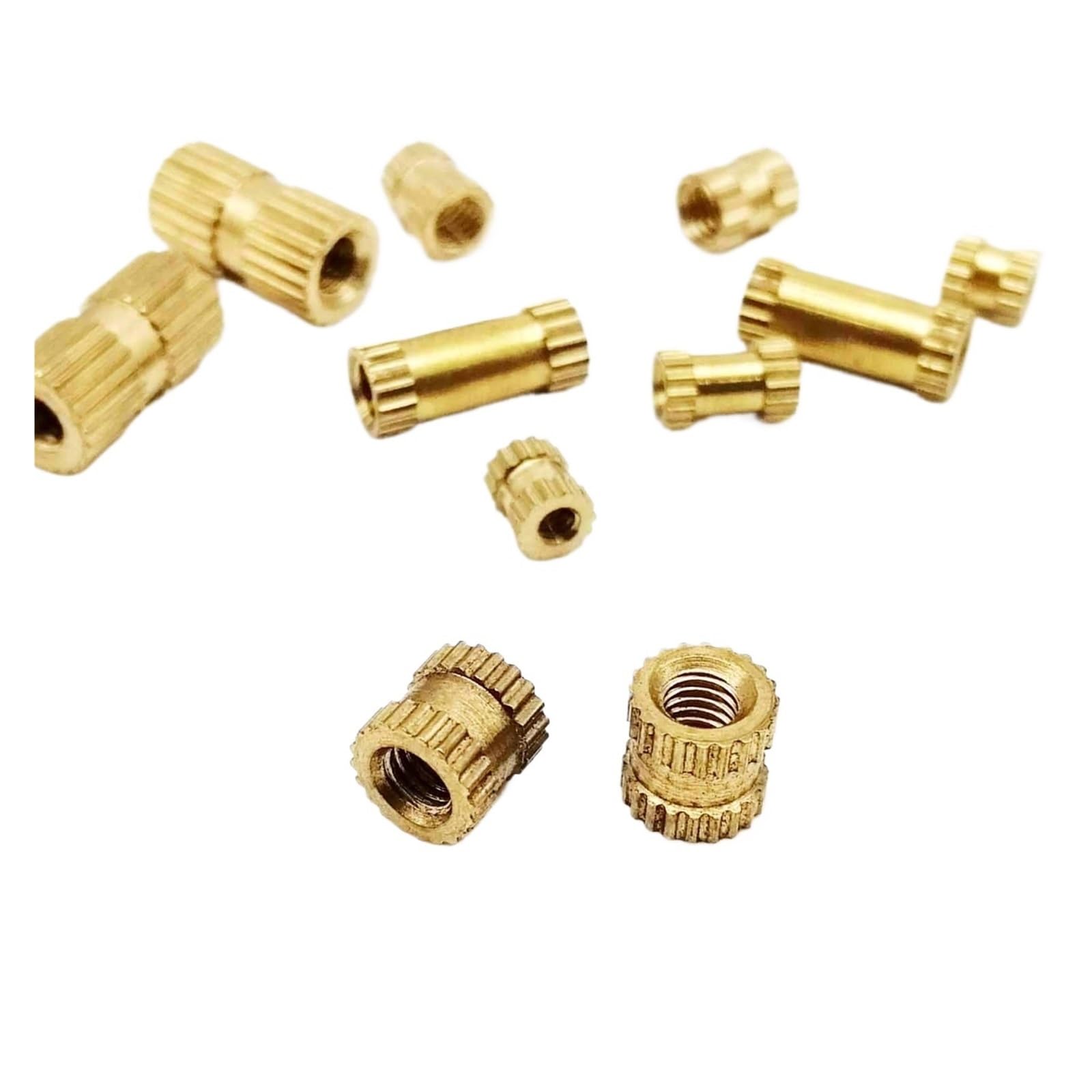 375/400 Stück Mix 10 Größen M2 M2,5 M3 M4 massives Messing Kupfer Spritzguss Rändeleinsatz Mutter eingebettet Nutsert Sortiment Kit Set(M2M2.5M3M4 375pcs)
