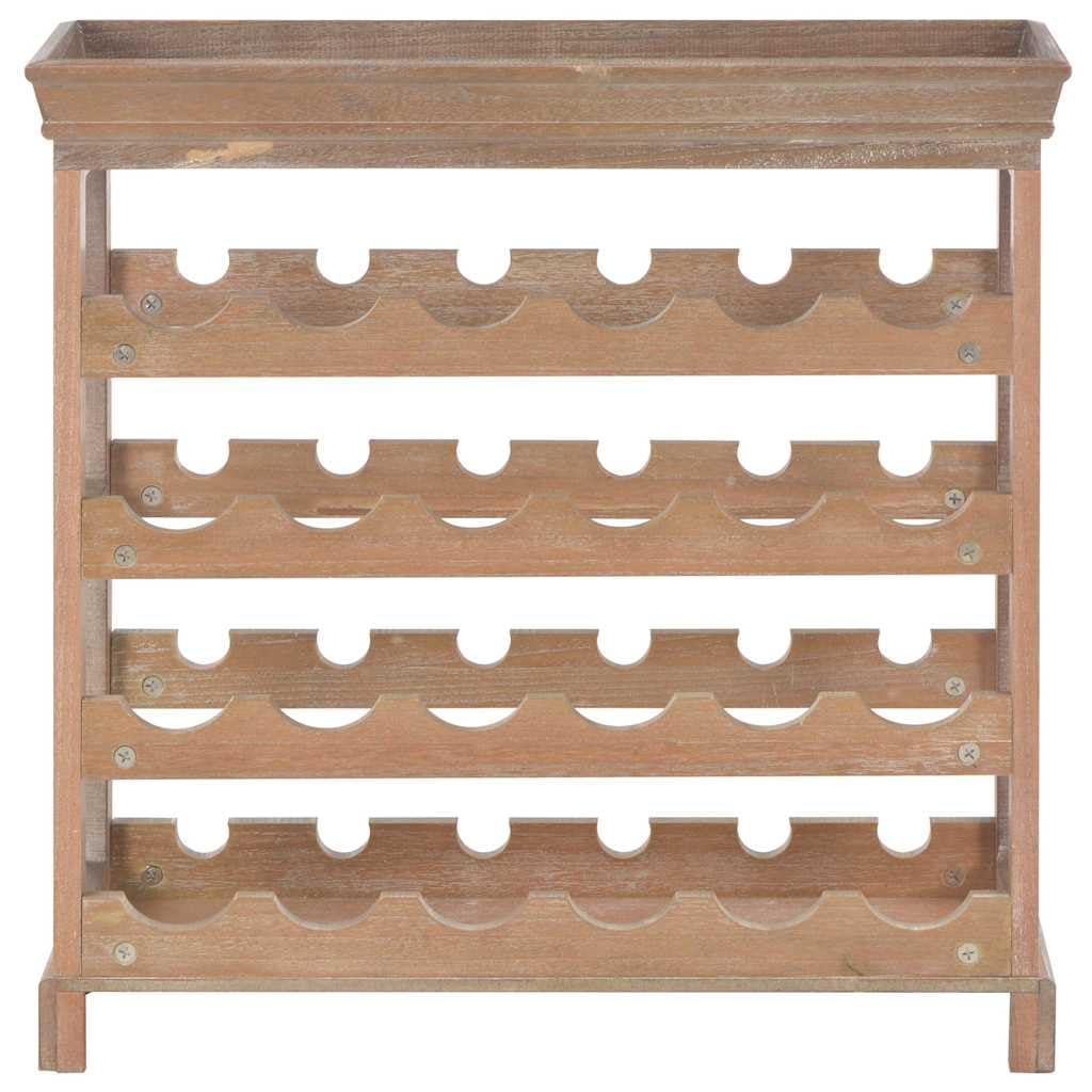 Cantinetta per vino marrone in MDF 70 x 22,5 x 70,5 cm, portabottiglie aperto con 4 ripiani per 24 bottiglie, portabottiglie e spazio per soggiorno, sala da pranzo o bar di casa