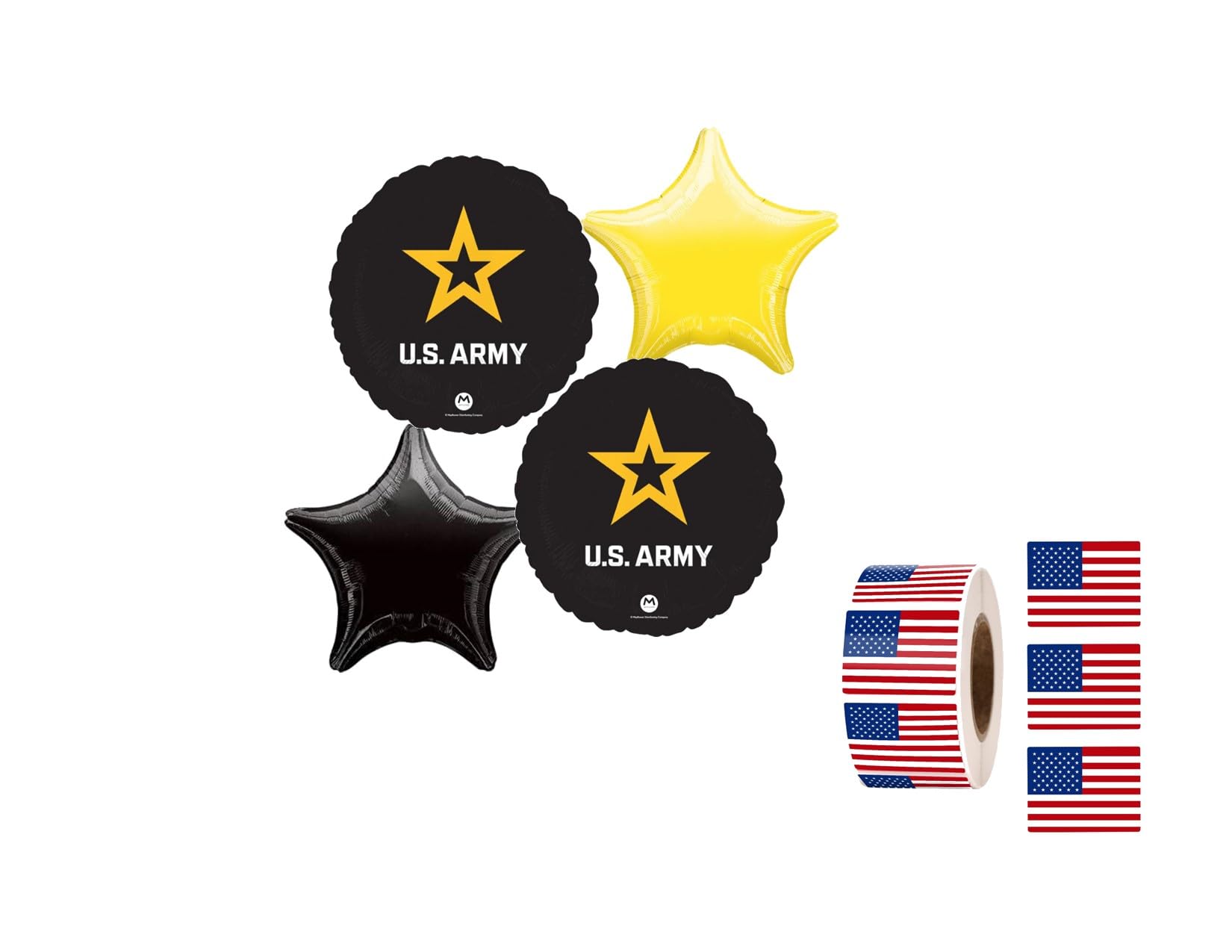 United States Army 4 Piece Balloon Bouquet Birthday Party Decorations Favors Includes 10 Stickers Valueballoon Party & Gifts