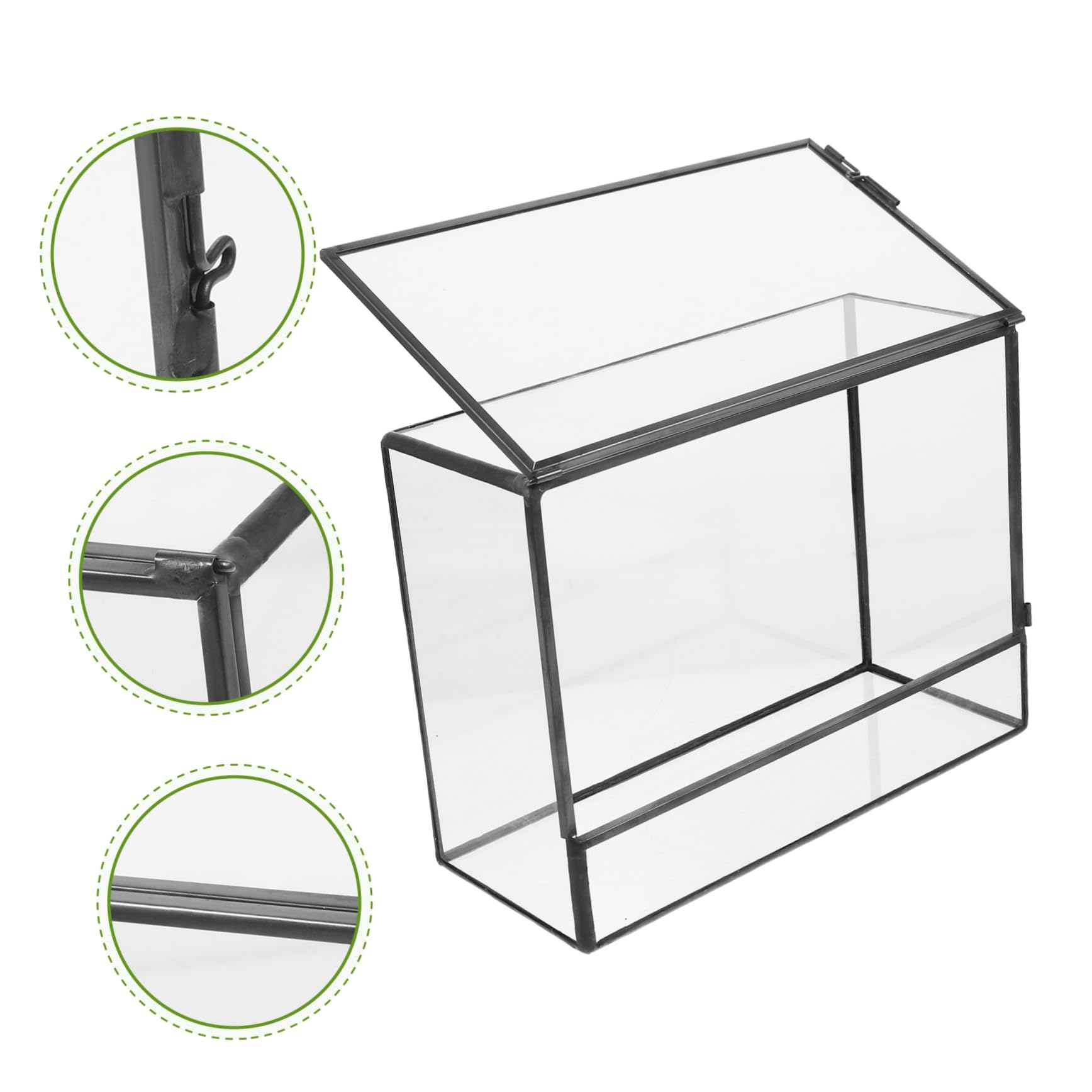 Terrario Fai da Te in Vetro per Piante e Muschio, Mini | Contenitore Paesaggistico Geometrico, Finitura Trasparente Liscia, Uso su Tavolo Pranzo o Piano Cucina