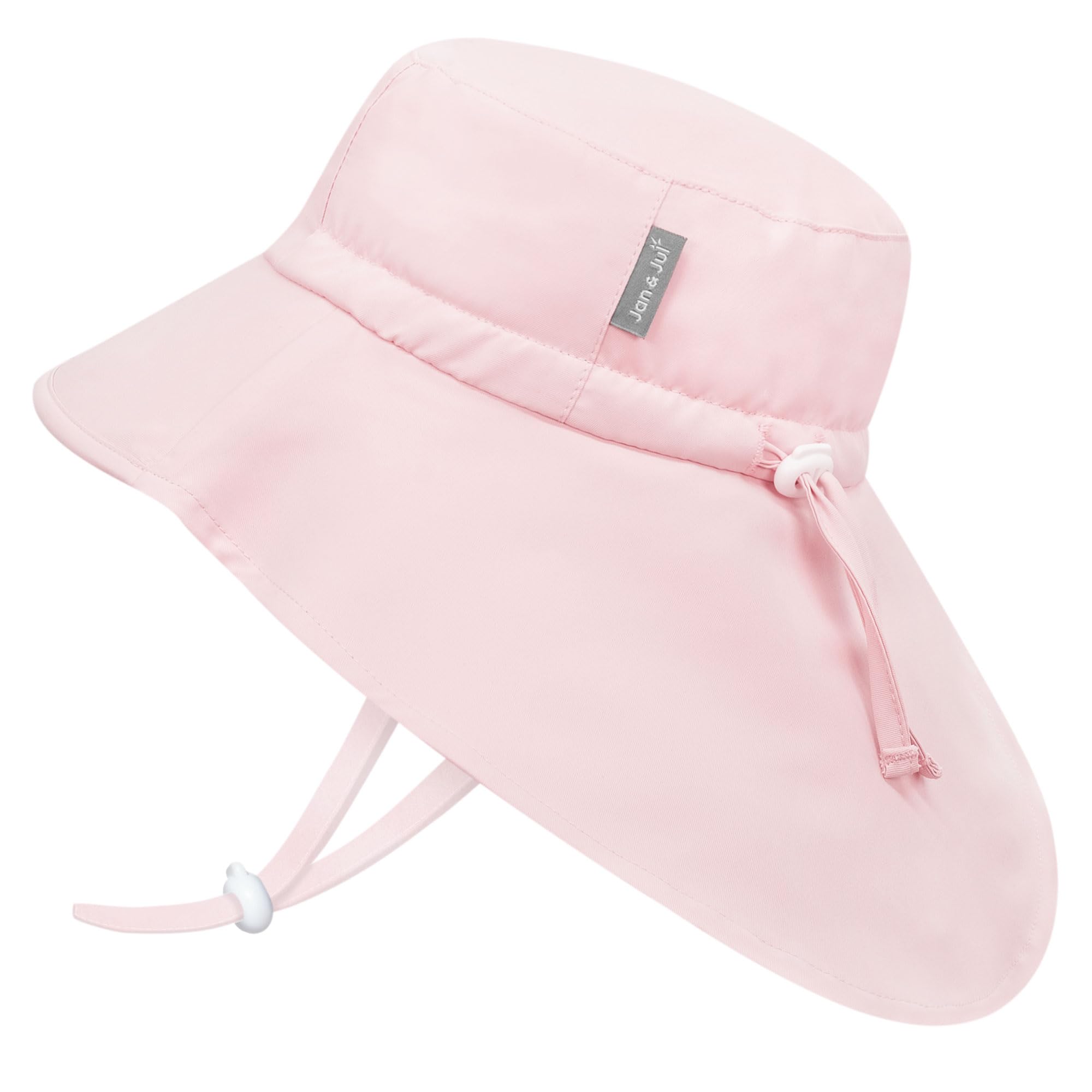 Jan & Jul Girls Soft Pink ' Quick Dry Sun-Hat With Neck Flap For Swimming, Adventure Hat For Kids (Xl: 5-12 Years, )