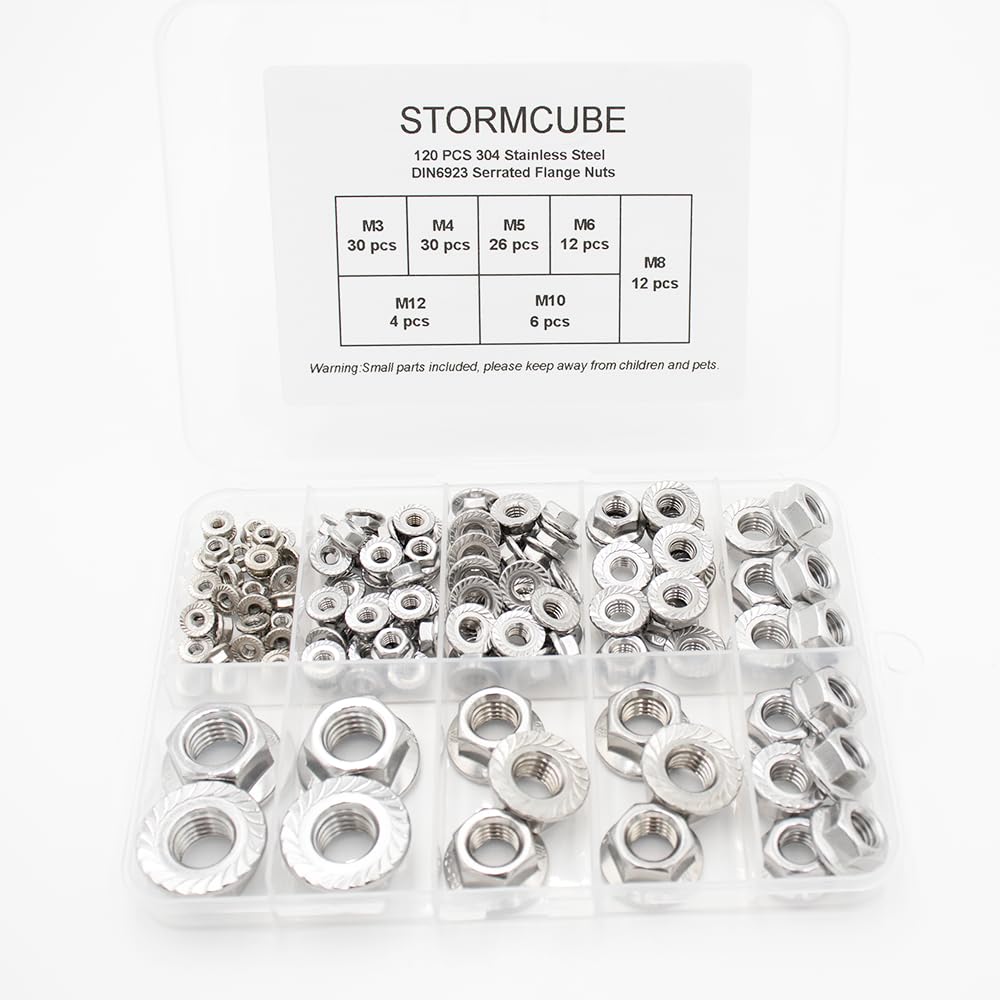 Stainless Steel Flange Nuts - 20 Pack M8 -14