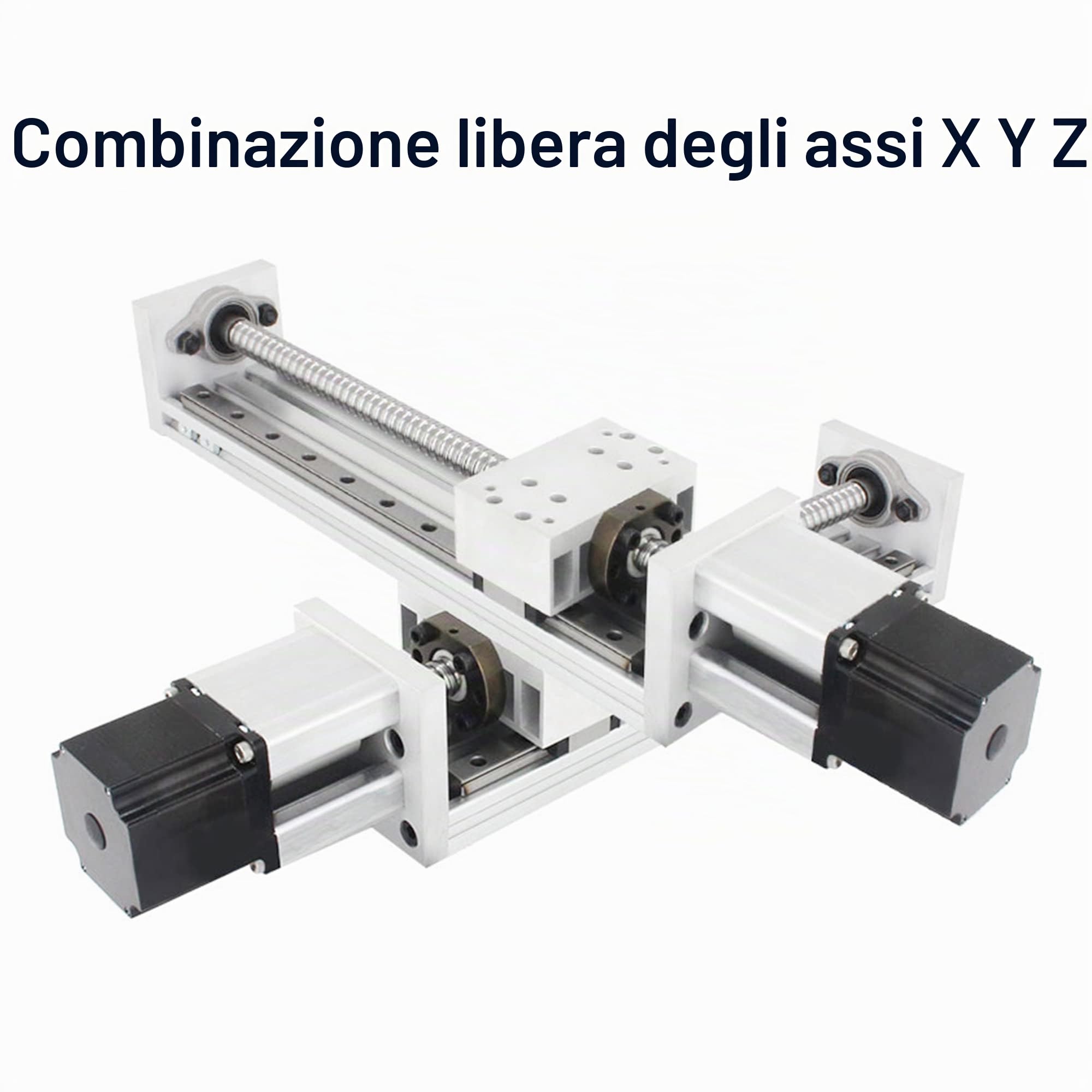 RATTMMOTOR Tavolo scorrevole lineare CNC, guida lineare, corsa efficace 600 mm, asse X Y Z, in lega di alluminio CNC scorrevole, palcoscenico lineare SFU1605 con motore passo-passo Nema23