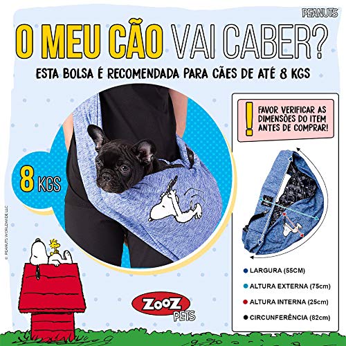 Bolsa Sling Zooz Pets Snoopy Jumping Azul Royal