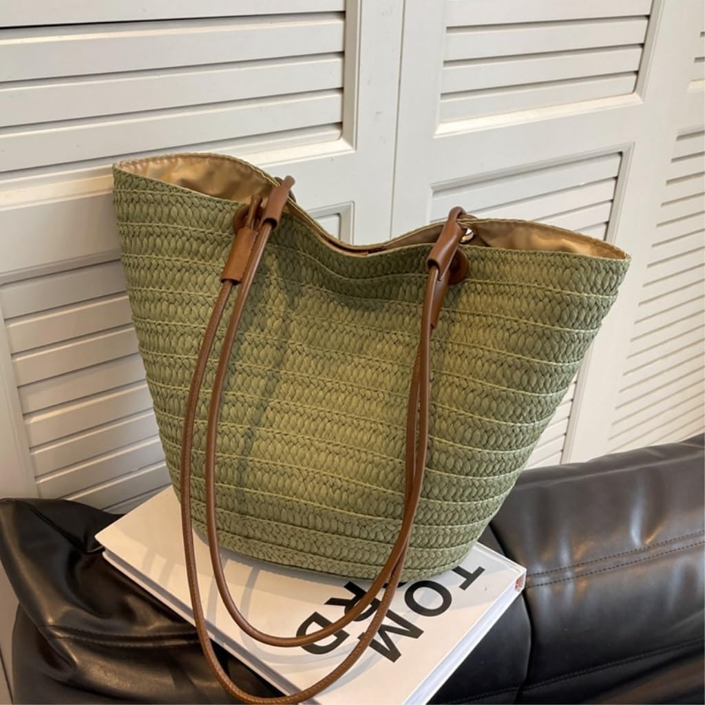 Handbag Straw Woven Bag Women Summer Fashion Woven Bag Seaside Beach Bags Shoulder Tote Bags Straw