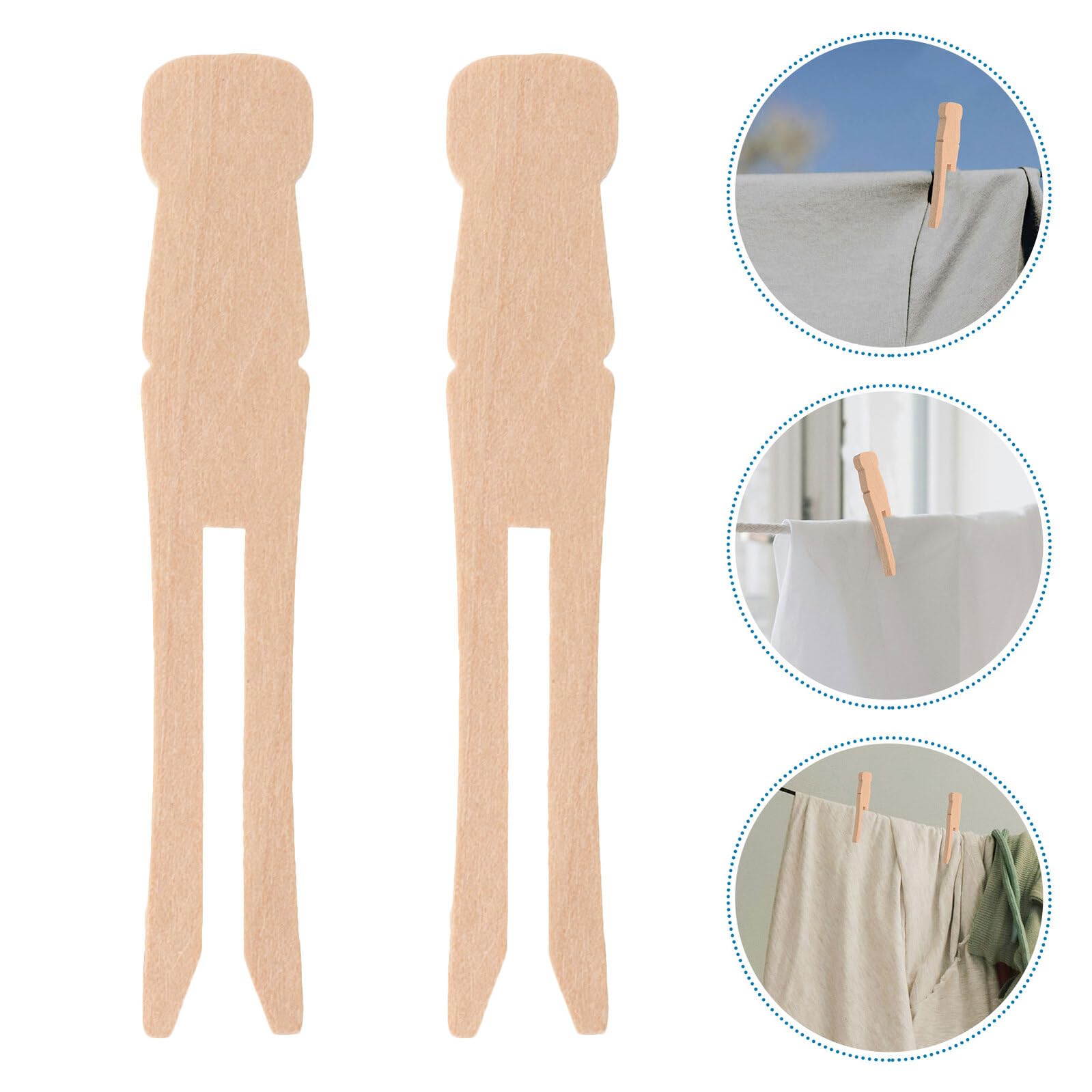 Cabilock 200 Mollette in Legno Naturale per Bucato e Artigianato Mollette Piccole in Legno Duro Presa Forte Clip Tradizionali per Stendere i Panni in Casa e All’Aperto